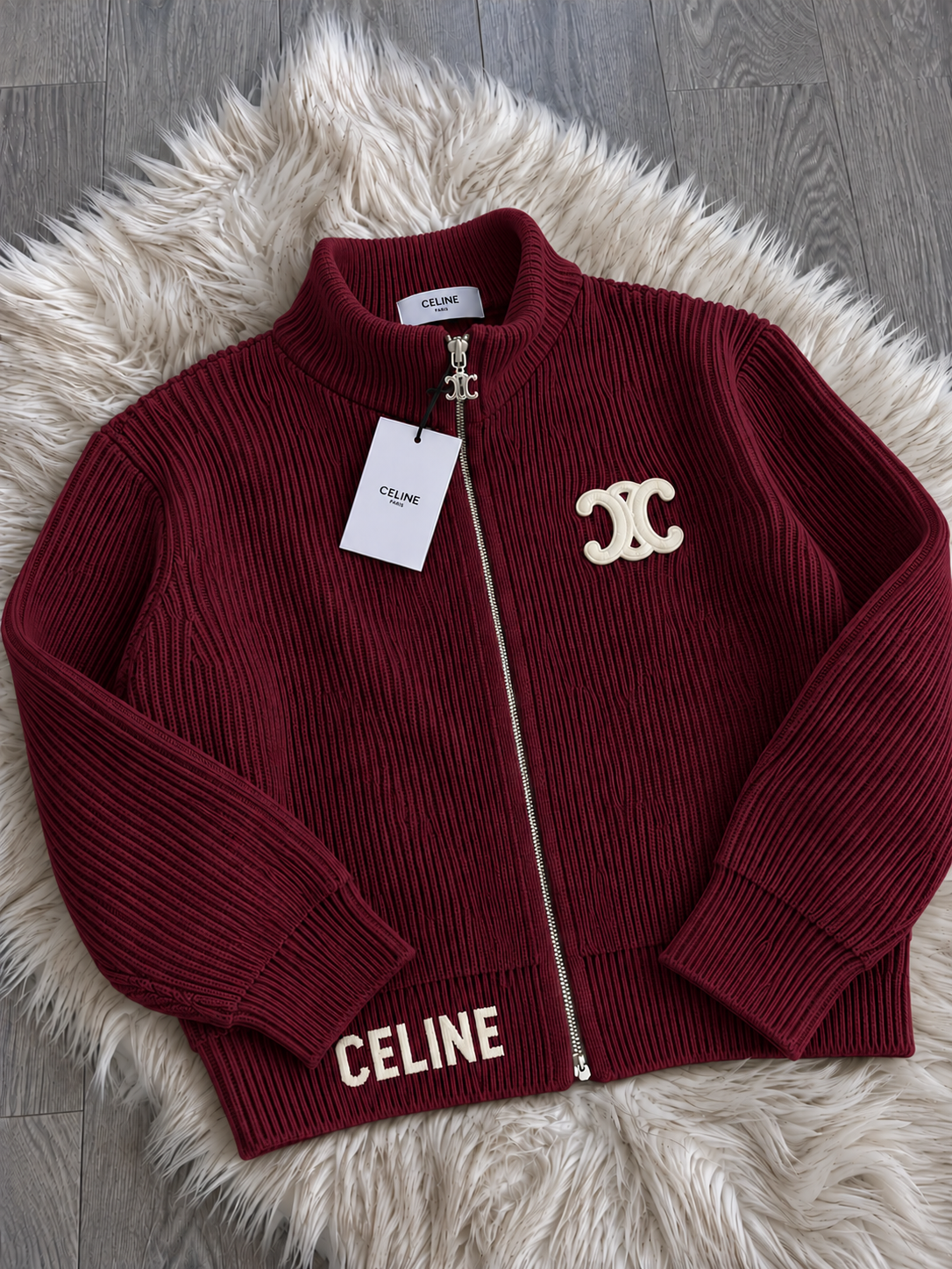 Veste zippée CELINE Rouge