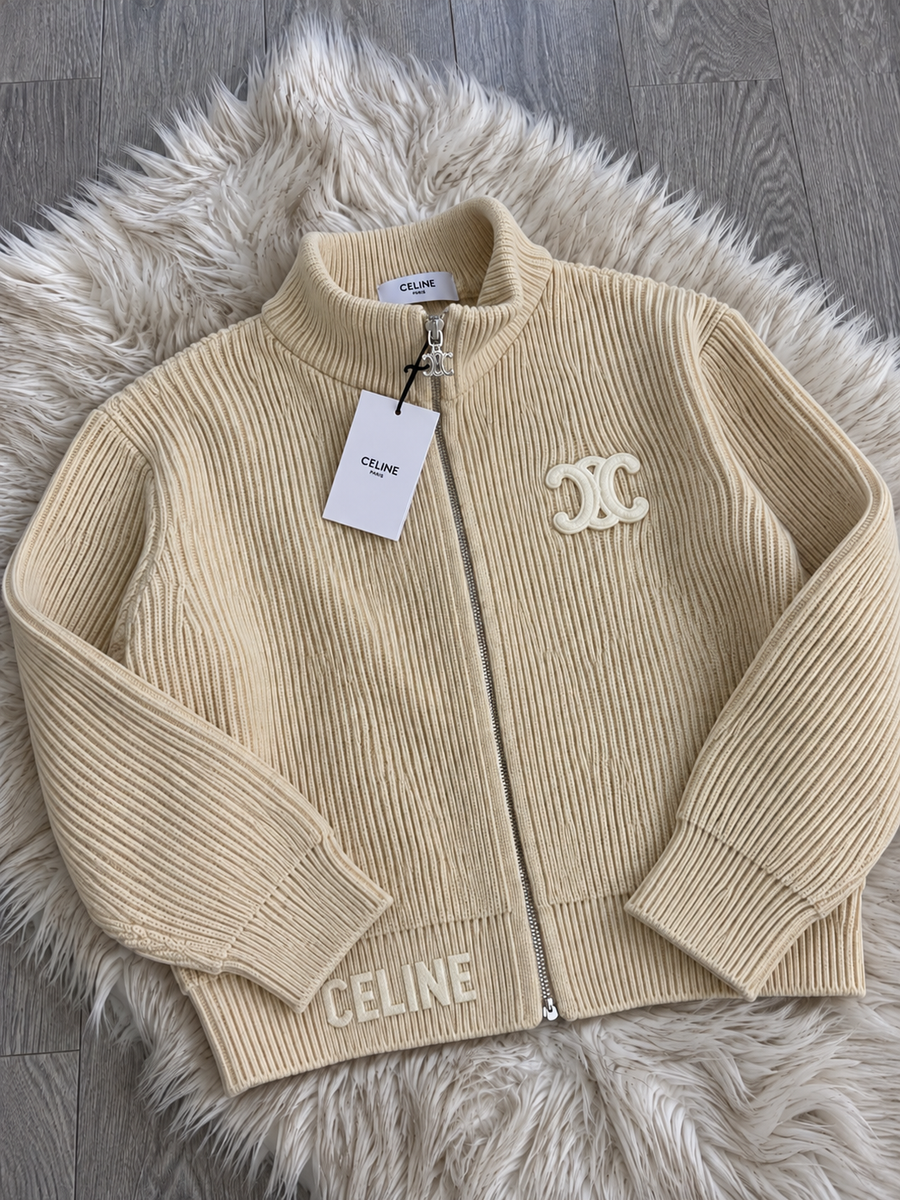 Veste zippée CELINE Beige