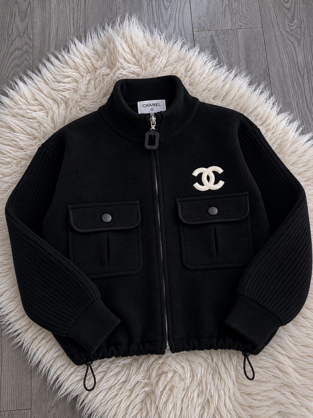 Veste zippée CHANEL Noir