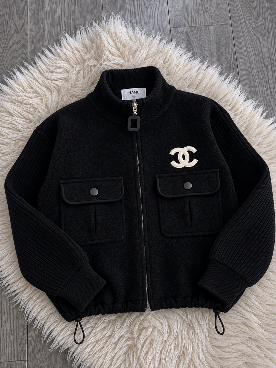 Veste zippée CHANEL Noir