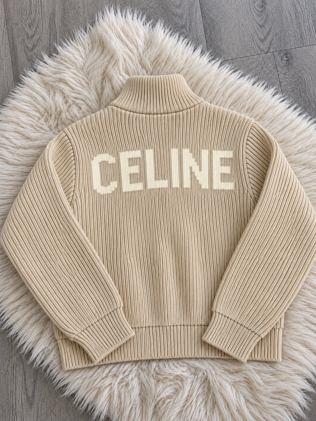 Veste zippée CELINE Beige